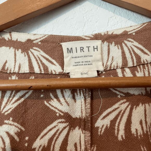 Mirth Brown Printed Short Sleeve Wrap Dress Women's Size Small/Medium - Picture 5 of 6